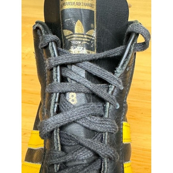 Size 8 - Vintage Adidas Beckenbauer Super Football (Soccer) Cleats Black Yellow - Picture 11 of 13